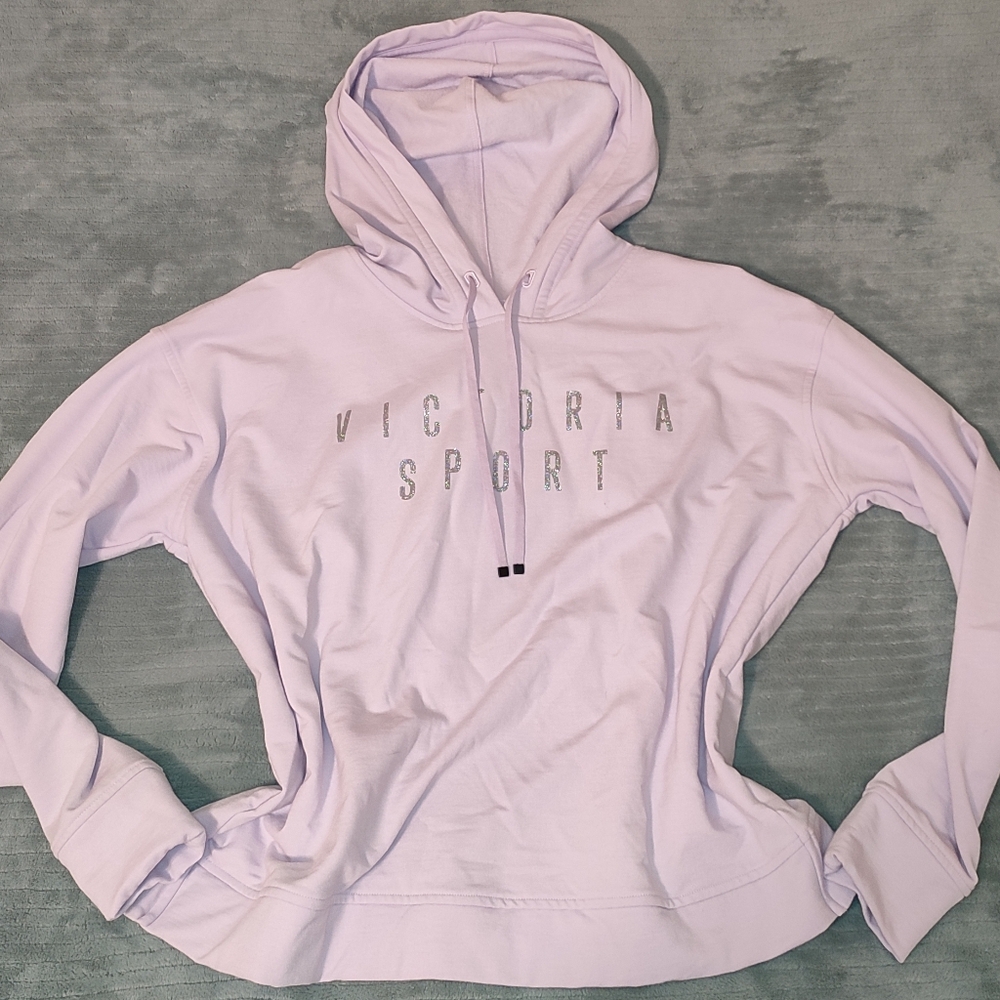 Victoria Sport Open Back Women's Purple Hoodie Comfy Cozy Fancy